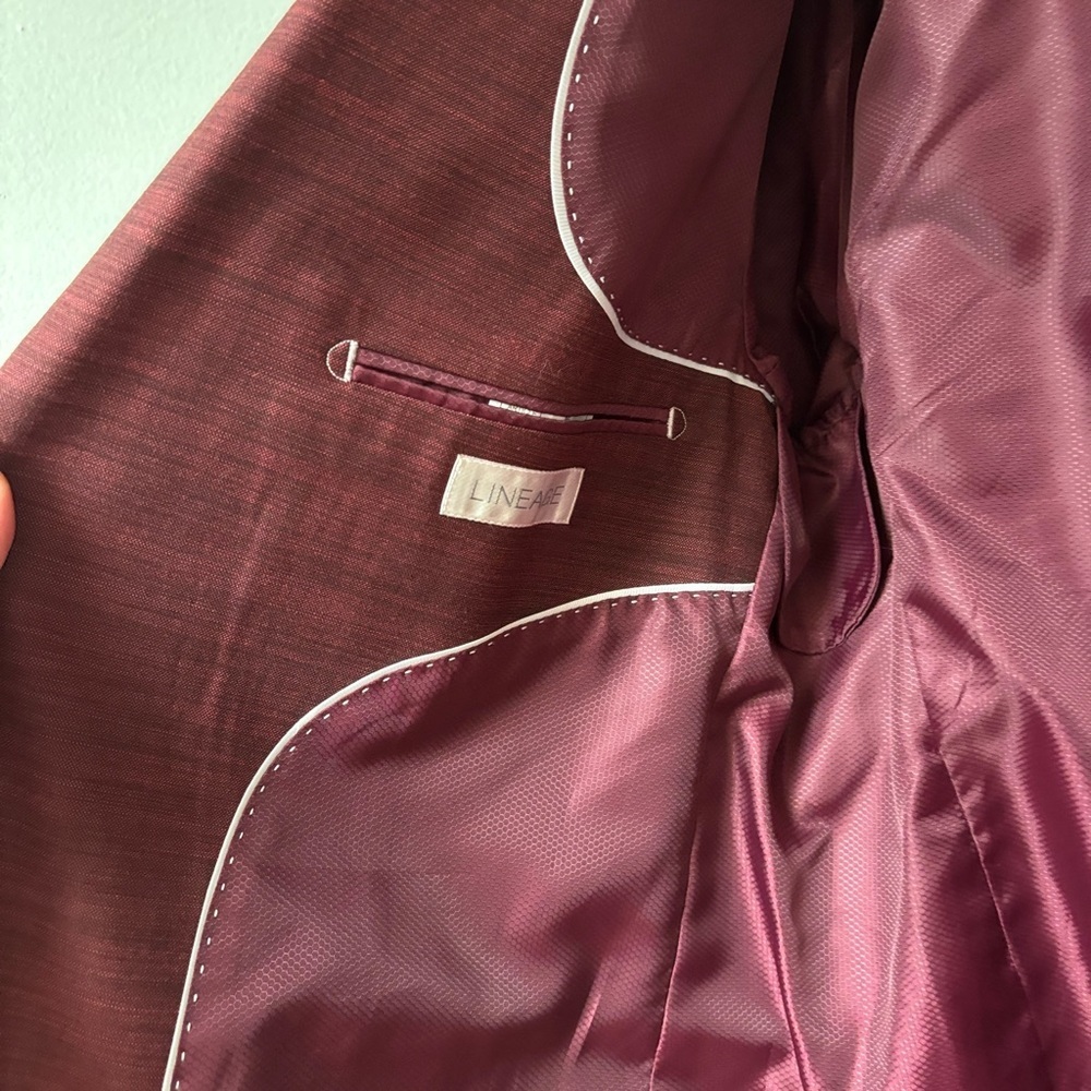 Men's Burgundy Jersey Suit by Lineage Globus - Picture 4 of 5